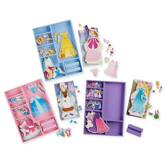 Melissa & Doug® Disney® Princesses Wooden Magnetic Dress Up Doll Set